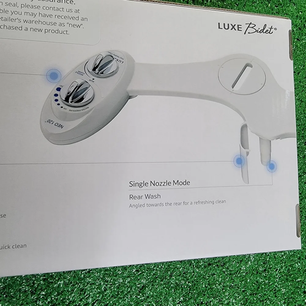 Luxe Bidet Neo 120 White Self Cleaning Nozzle Fresh Water No Electric Toliet New